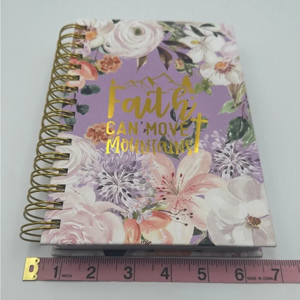Hardcover Floral Wire Bound Faith Can Move Mountains Prayer Journal Sermon Notes